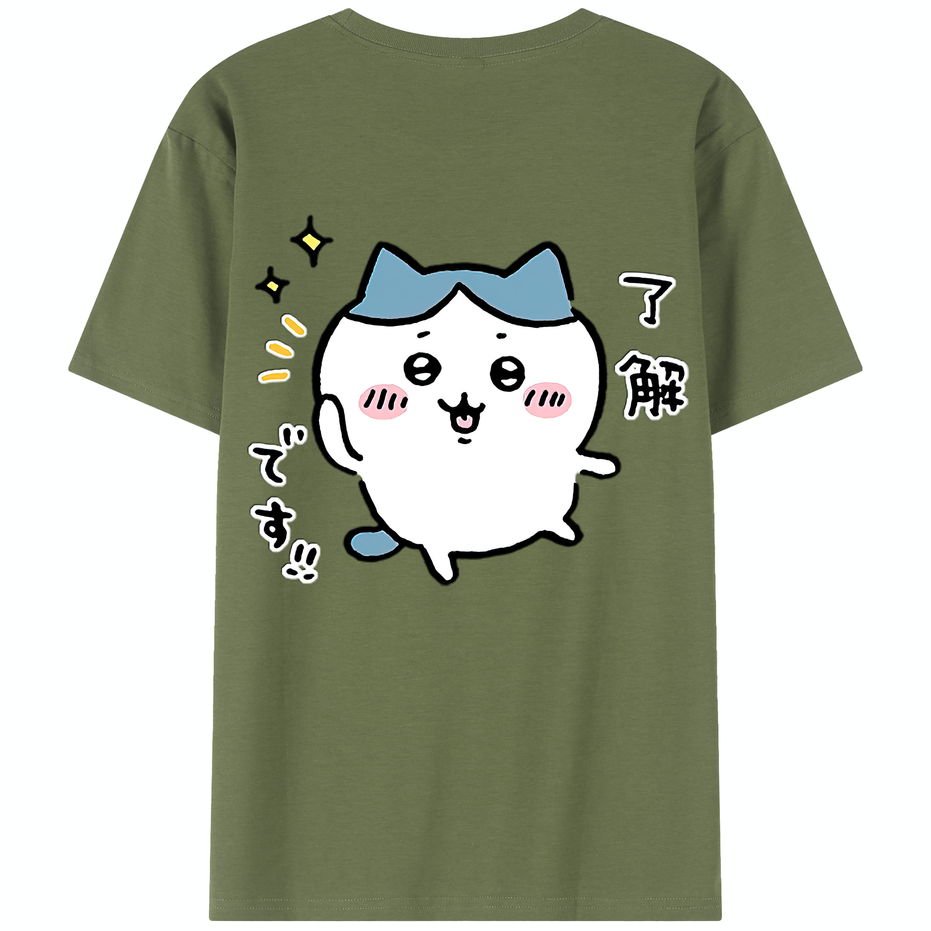 （画像用） ちいかわ ハチワレ Chii-kawa hachiware 綿100％半袖Tシャツ（背面プリント）